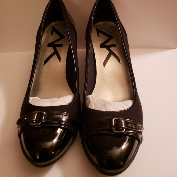 Anne Klein Sport Wedges Black Patent & Fabric Dress Shoes Size 10M - Picture 9 of 9